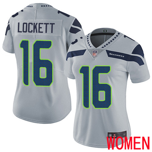 Seattle Seahawks Limited Grey Women Tyler Lockett Alternate Jersey NFL Football #16 Vapor Untouchable->youth nfl jersey->Youth Jersey